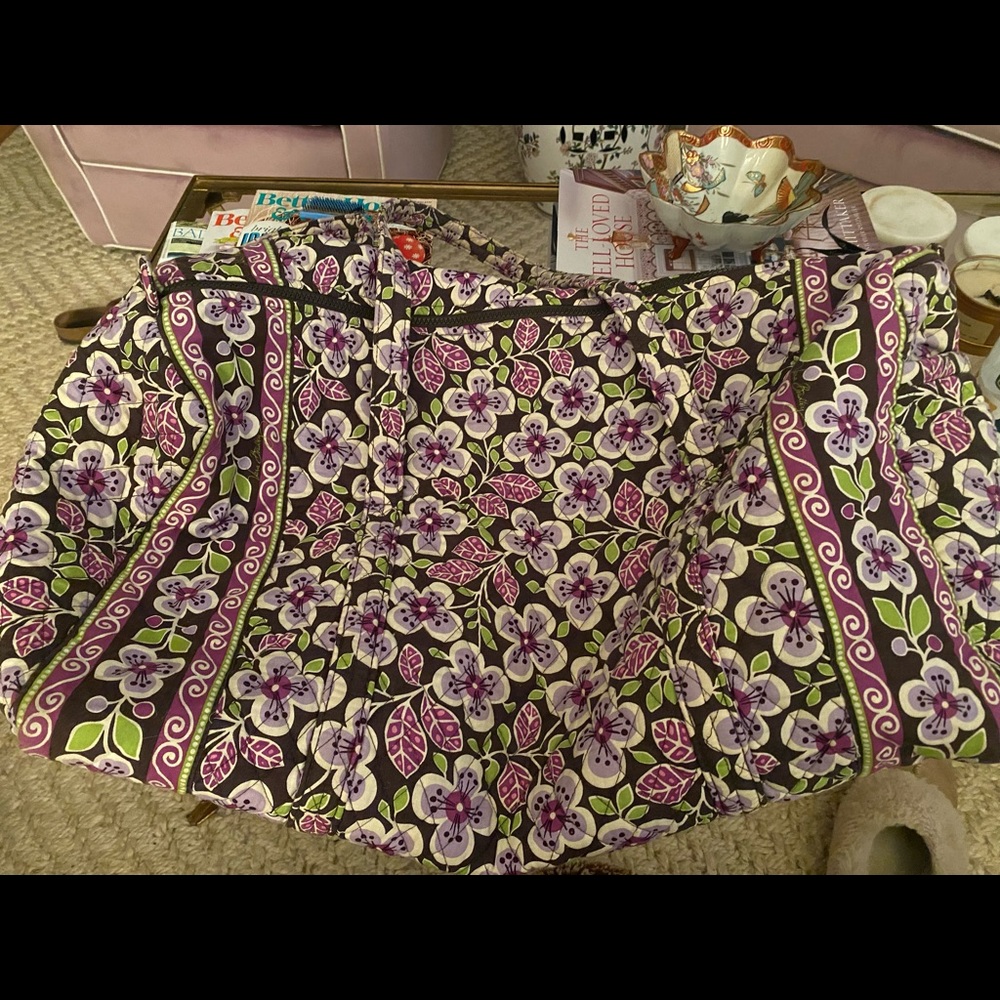 Vera Bradley Large Duffel - Plum Petals (retired pattern)
